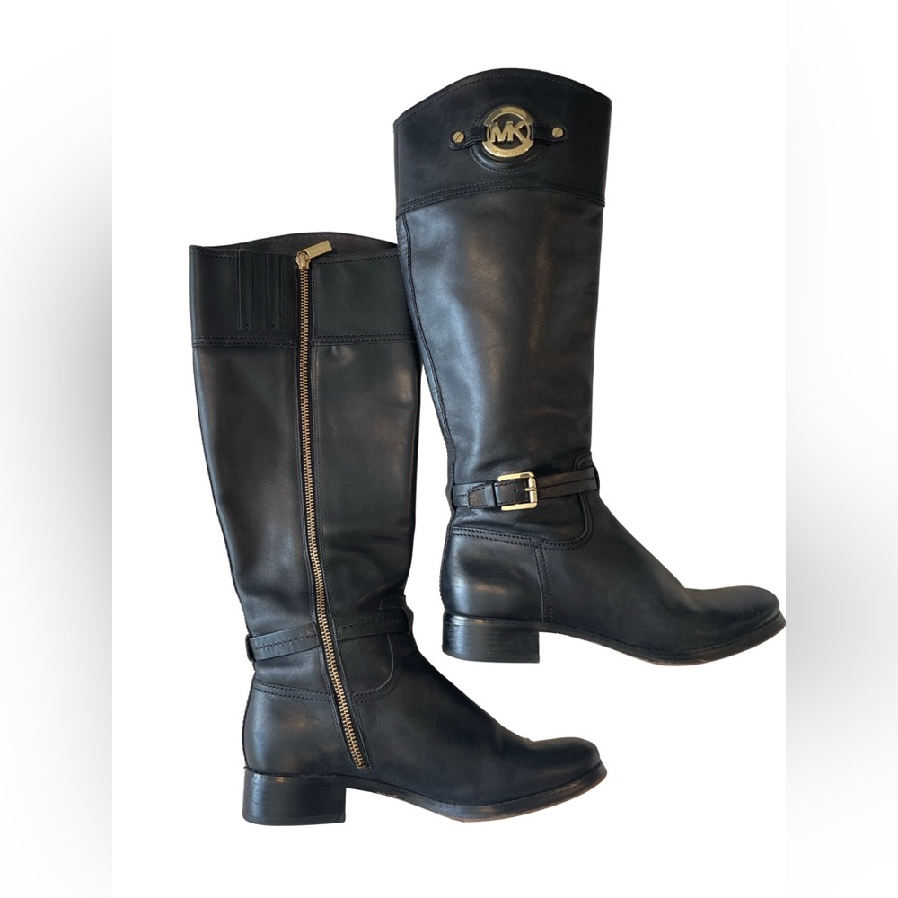 ⚡️Flash Sale⚡️ Michael Kors Black Leather Boots - Picture 1 of 4